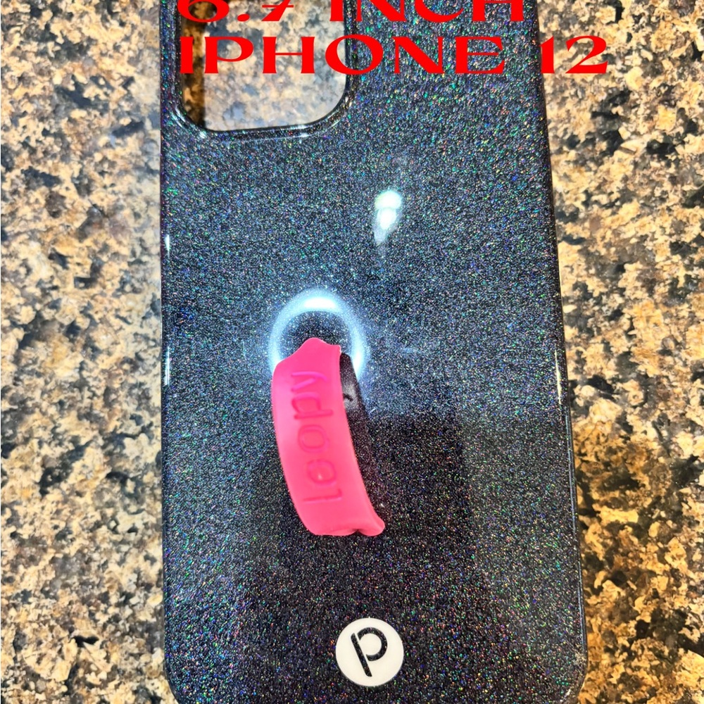 Loopy Gray and Pink Glitter Phone Case